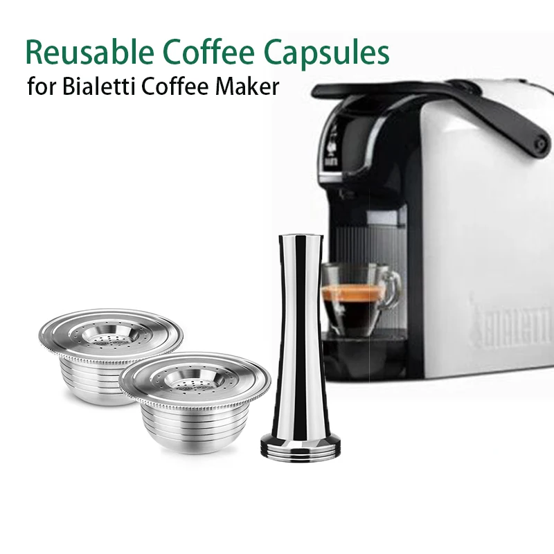 Cápsulas Café Reutilizáveis para Bialetti, Brikka Espresso Cup, Aço inoxidável, Filtros Recarregáveis