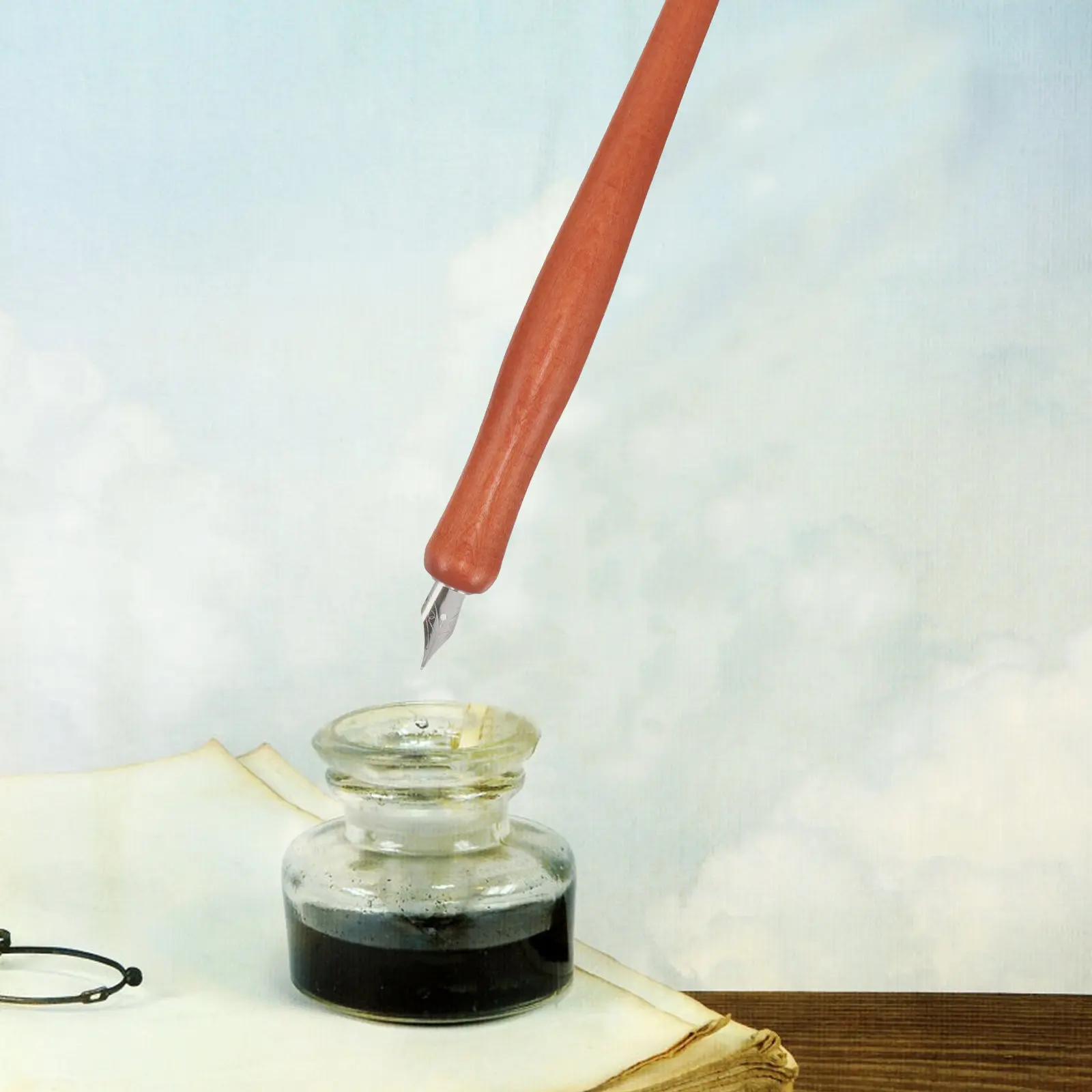 

Набор из 4 деревянных держателей для перьевых ручек: для рисования комиксов, каллиграфии, ретро-стиль, удобная поверхность, аксессуар для письма