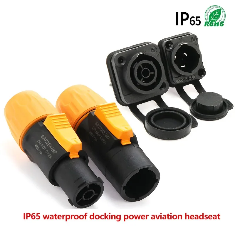 New Design Waterproof Speakon Cable Adapter Connectors 4 Pole Audio Speaker Male Plug Female Socket Twist Lock