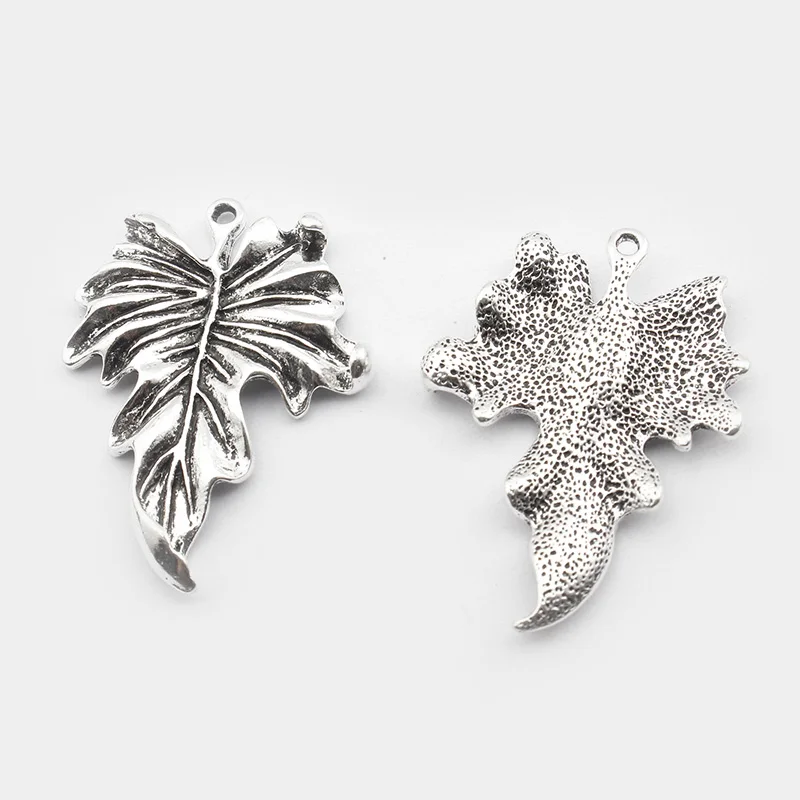 5Pcs Zinc Alloy Tibetan Silver Oak Leaves Pendant Vintage Maple Leaf for DIY Necklace Bracelet Jewelry Making Craft  Accessories