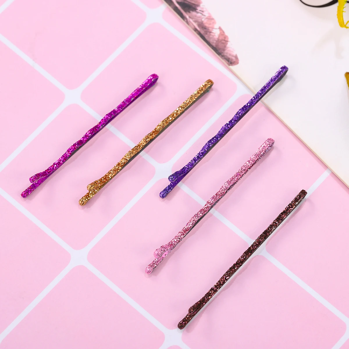 

96Pcs Glitter Powder Bobby Pins Durable Metal Hair Clips Travel Friendly Hair Slides for Women Girls Styling Metal Hairpins