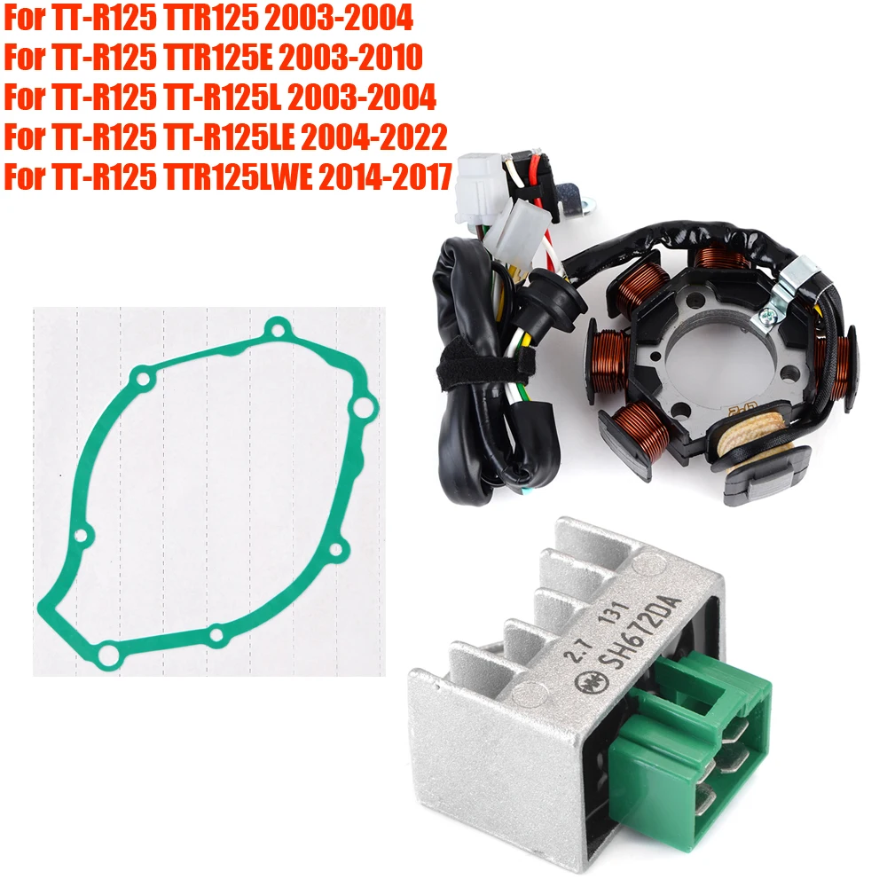 

TT-R125 TTR125 Regulator Rectifier + Stator Cover Gasket + Stator Coil For Yamaha TT-R TTR 125 125E 125L 125LE 125LWE