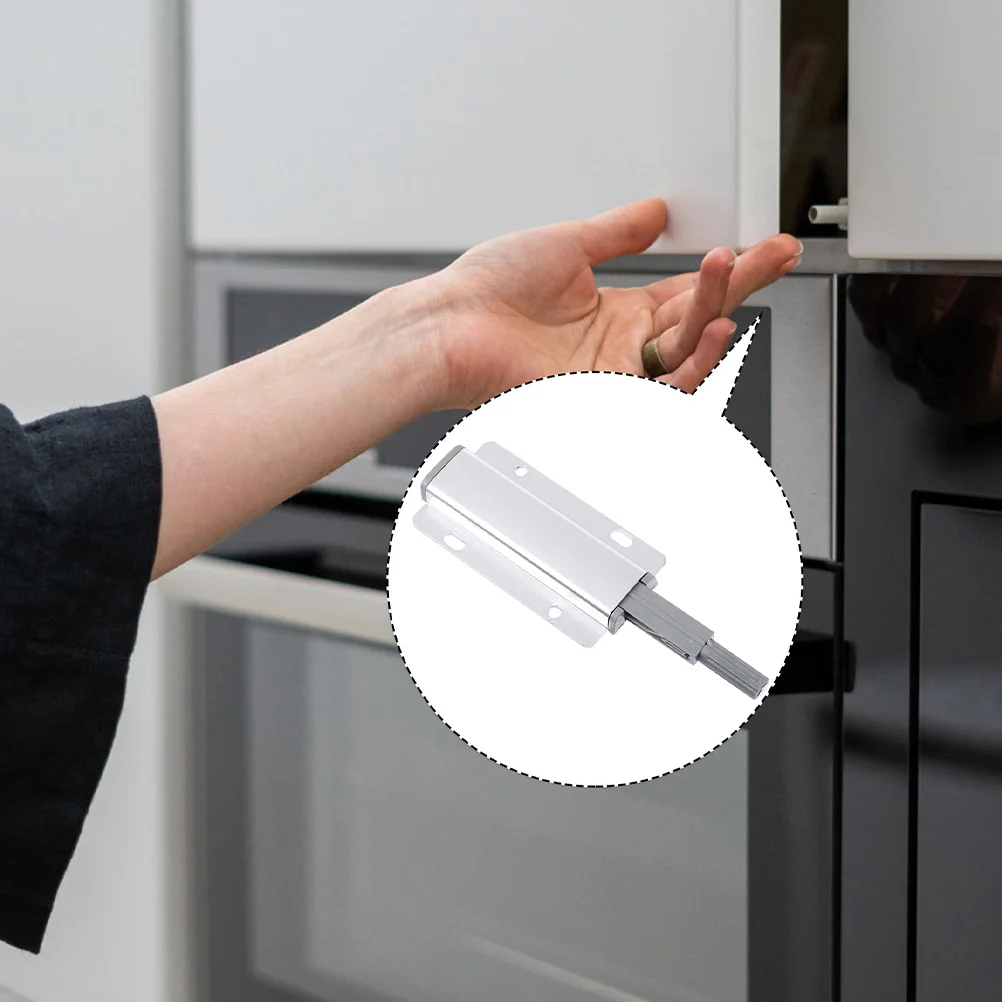 

5Pcs Magnetic Push to Open Door Latch Cabinet Lock Durable Aluminum Alloy Hidden Cabinet Door Lock Bolt Push to Open Latches
