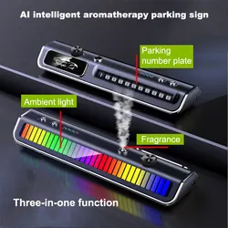 Car Air Freshener Multifunction RGB Music Pick-Up Car Perfume USB Rechargeable Automotive Smell Parking Phone License Plate Cool