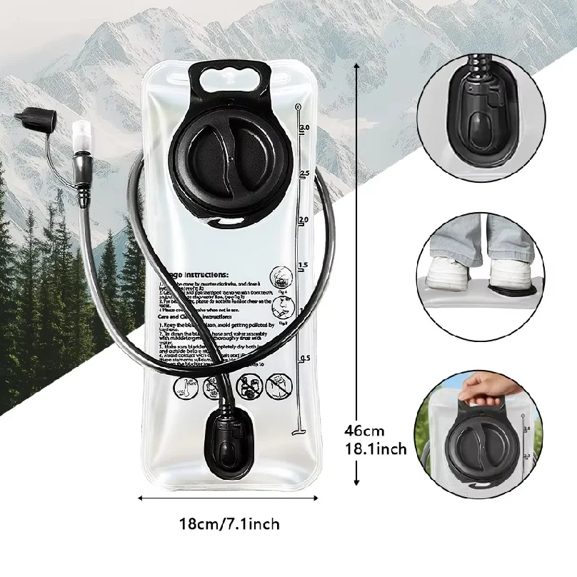 1.5L~3.0L water pipe, one click quick release outdoor water bag, foldable with multiple color options