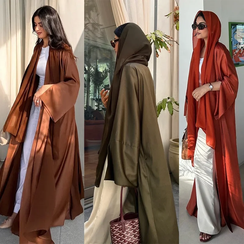 UNI Muslim Open Abaya Frauen Modest Kleider Strickjacke Robe Marokko Dubai Abayas Kaftan Islam 2025, Eid Ramadan Jalabiya Vestidos