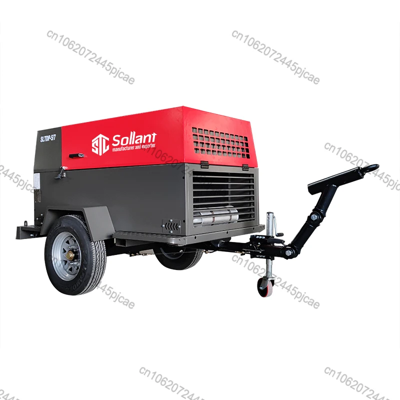 Diesel Air Compressor Portable 15 Bar Diesel Compressors 1.5 M3/ Min 7 Bar 185cfm Diesel Screw Compressor