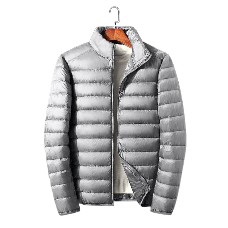 New Men's Winter Slim Down Jacket Fashionable Warm Foldable Waterproof Windproof Breathable Outerwear Big Size Men Hoodie Jacket