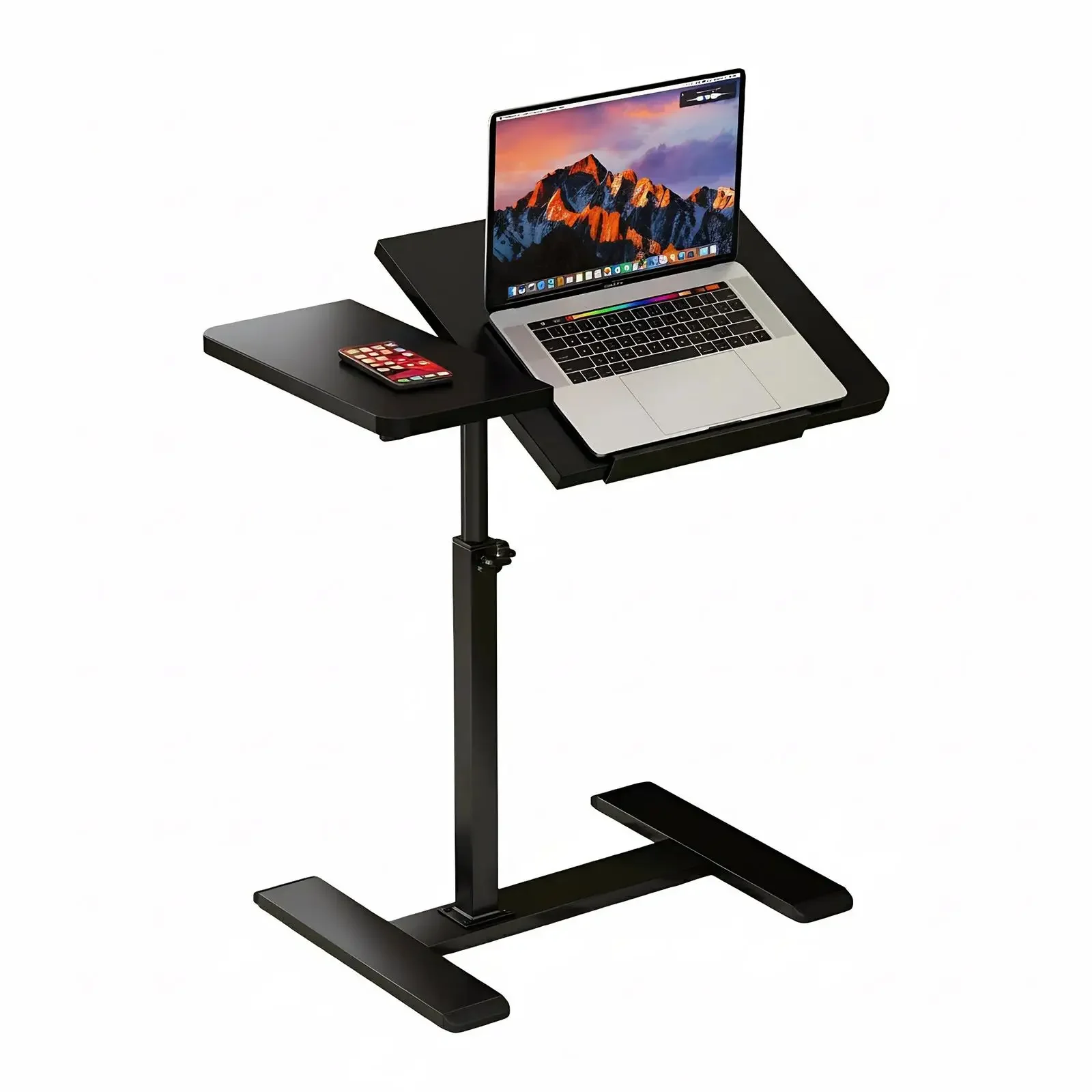 Adjustable Height Mobile Laptop Desk with Wheels, 24x16