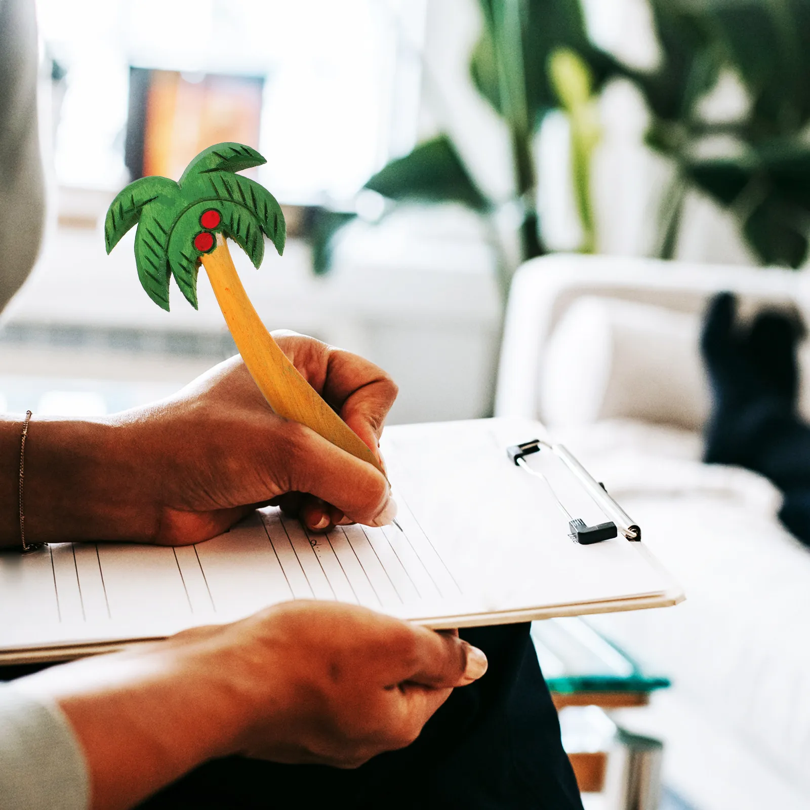 2Pcs Coconut-Tree Ballpoint Pens Vintage Wooden Pen Smooth Writing School Office Beach Decor Beach Birthday Party Decorations