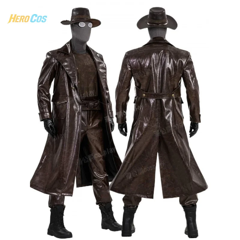 Spider Noir Cosplay Peter Parker Kostüm Full Set Uniform Requisiten Zubehör Schuhe Mantel Männer Halloween Karneval Teil HERO Cos