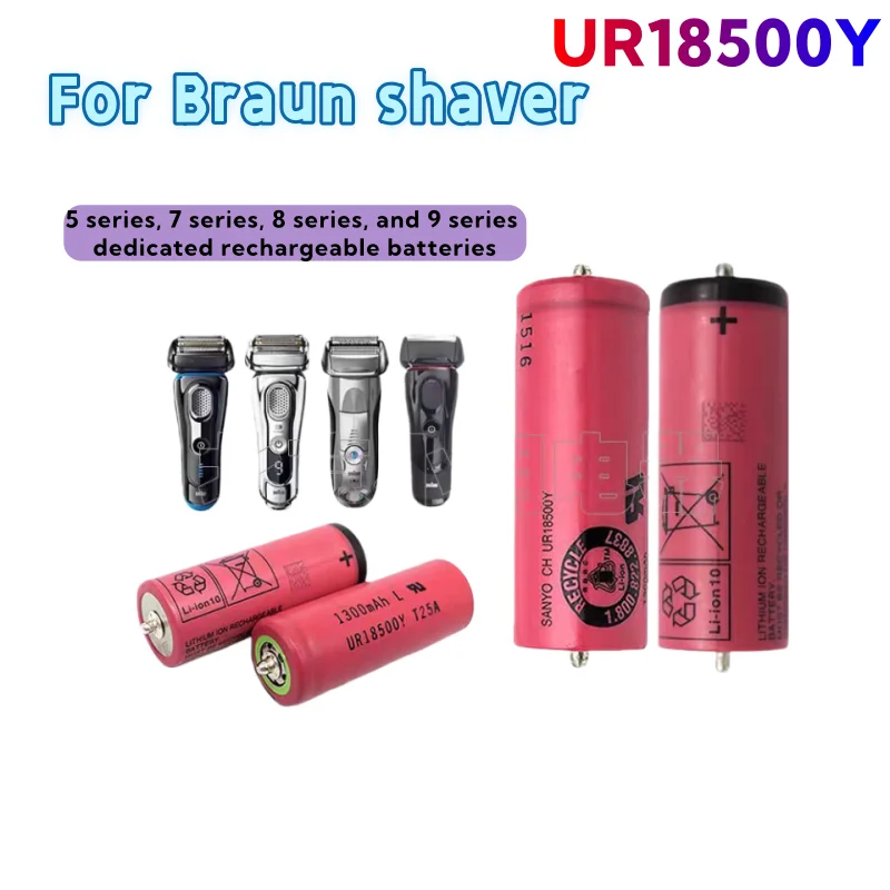 New Original UR18500Y 3.7V/ 1300mAh Rechargeable Lithium Battery, Suitable for Braun Shaver 720s-4 790cc-4 7 Series 9 Series