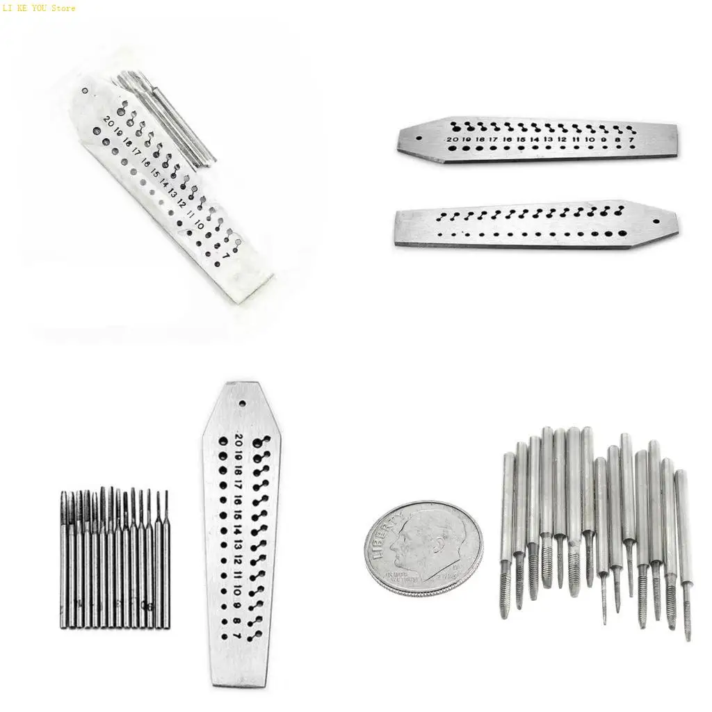 W3JE 0.7-2mm Alloy Steel Mini Tap & Die Set Taps & Screwplate & Pin Vise Set Durable