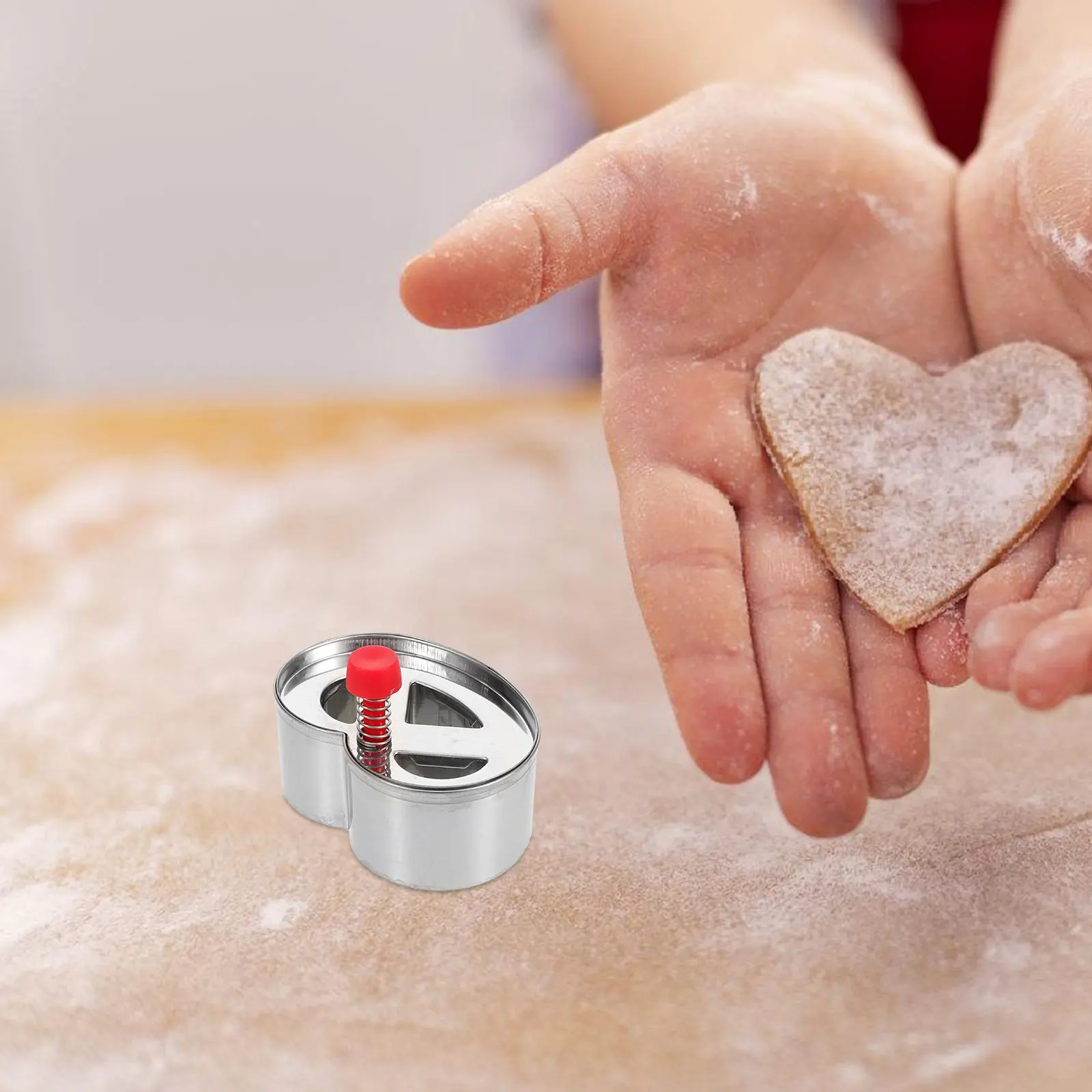 3-Hole Reusable Biscuit Cutter Cookie Mold Press Type Baking Supplies Non-Stick Cookie Stamp Mold for Cookies Cakes Clay