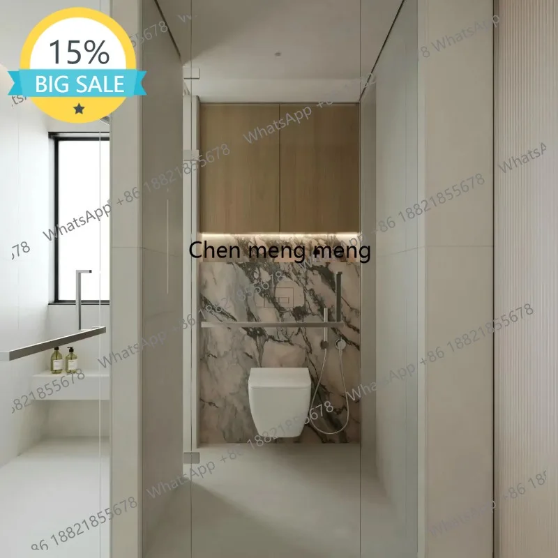 

L07 Italian Vintage Smoke Pink Wall Hung Sink: Narrow Edge Deep Basin & Anti-Mold Quartz - Luxury Stone Bathroom Vanity