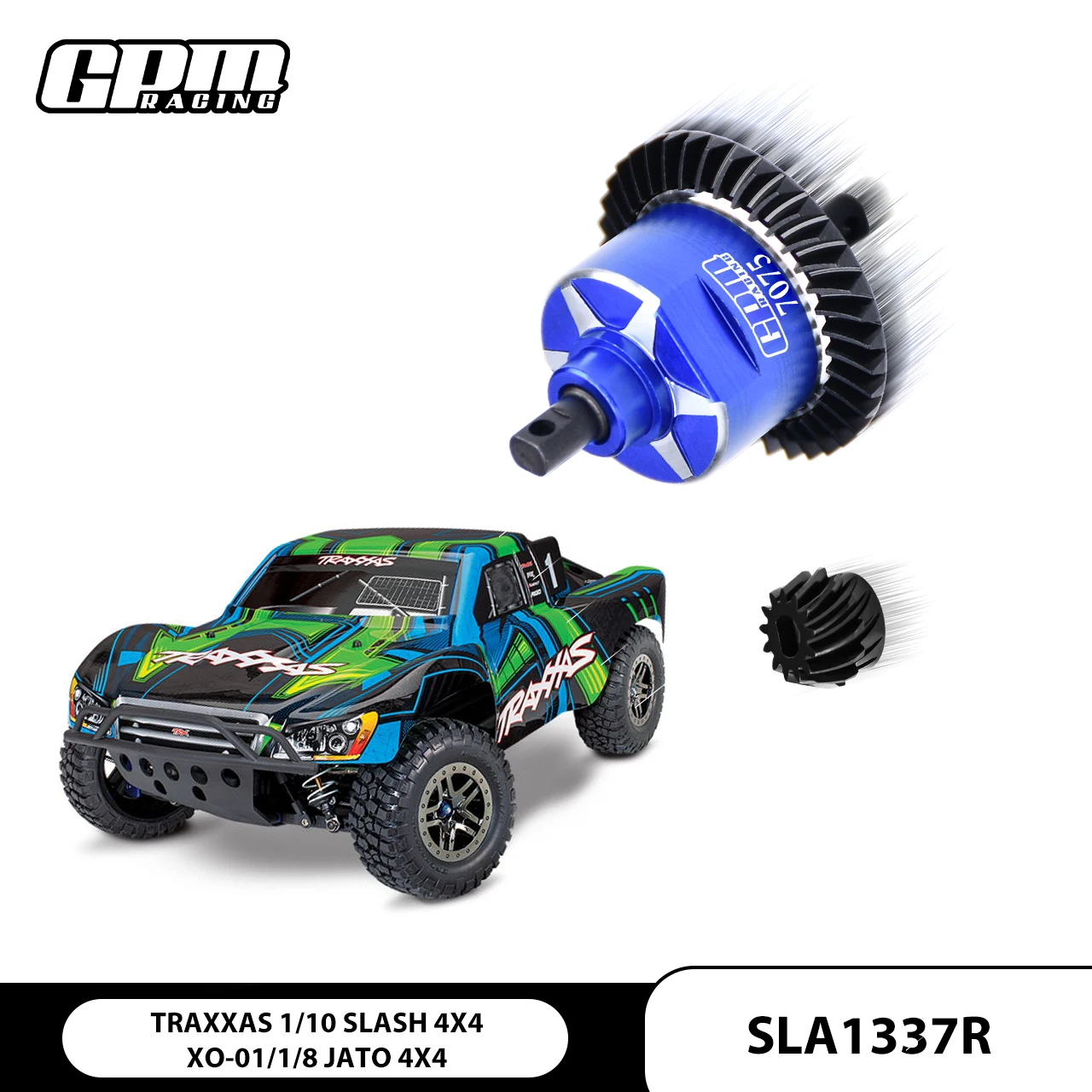 GPM 1/10 SLASH 4X4/ XO-01/1/8 Jato 4X4 4140 CARBON STEEL + 7075 ALLOY REAR COMPLETE DIFFERENTIAL
