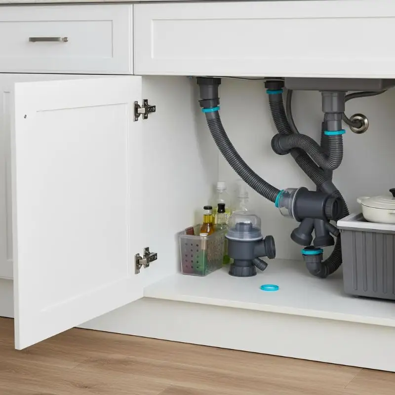 

Двухсекционная кухонная мойка с регулируемой длиной сливной трубы для двойной раковины, легко чистится, для улучшения домашней кухни