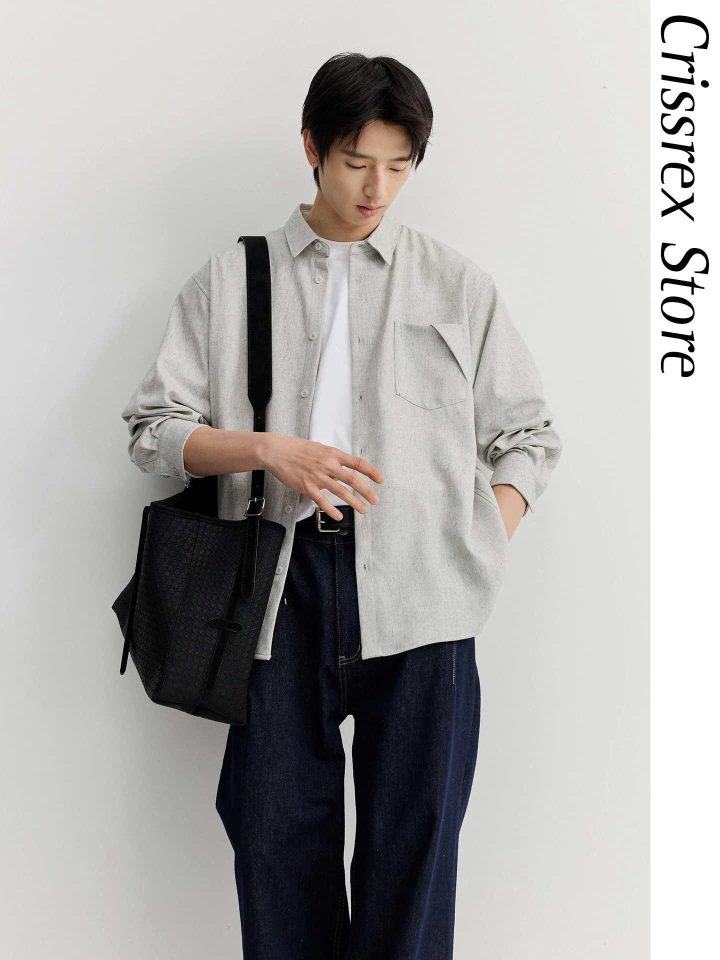 

Casual Long Sleeve Linen Blend Shirt Crissrex Store Vermicelli VMCL Retro Style Loose Fit Cotton Polyester Blend Spring Autum...