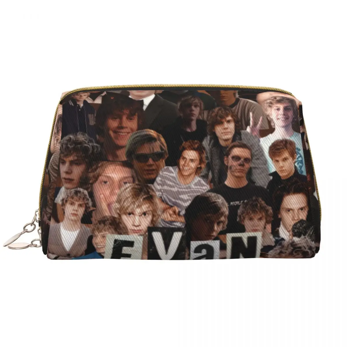 Custom Evan Peters Toiletry Bag for Women Actor Star Movie Cosmetic Makeup Organizer Lady Beauty Storage Dopp Kit Box