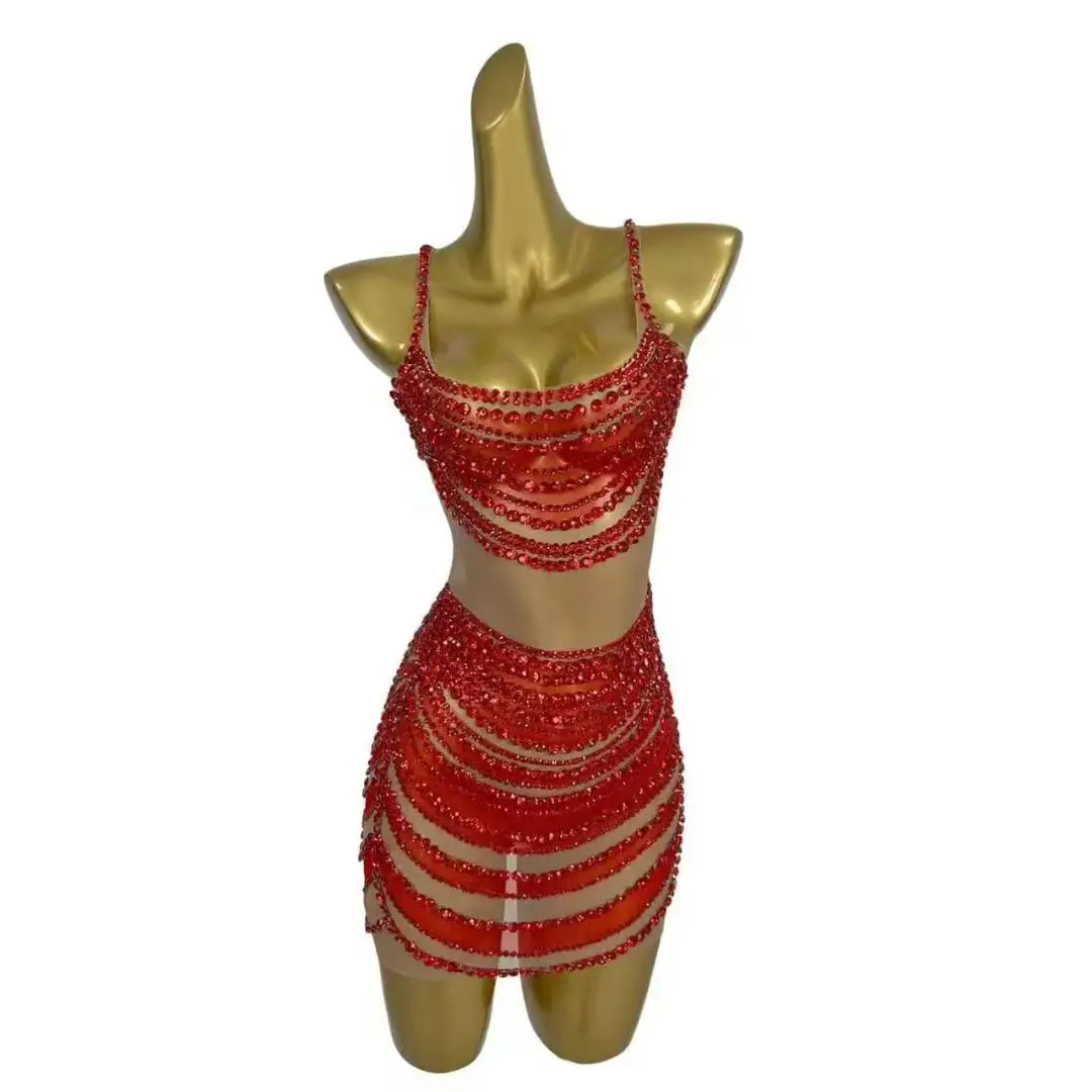 Krótka spódniczka wysadzana diamentami dla kobiet, idealna na urodziny, do klubu nocnego, baru, na występy gogo, z pełnym diamentowym paskiem, dopasowany krój, diamentowa Y030