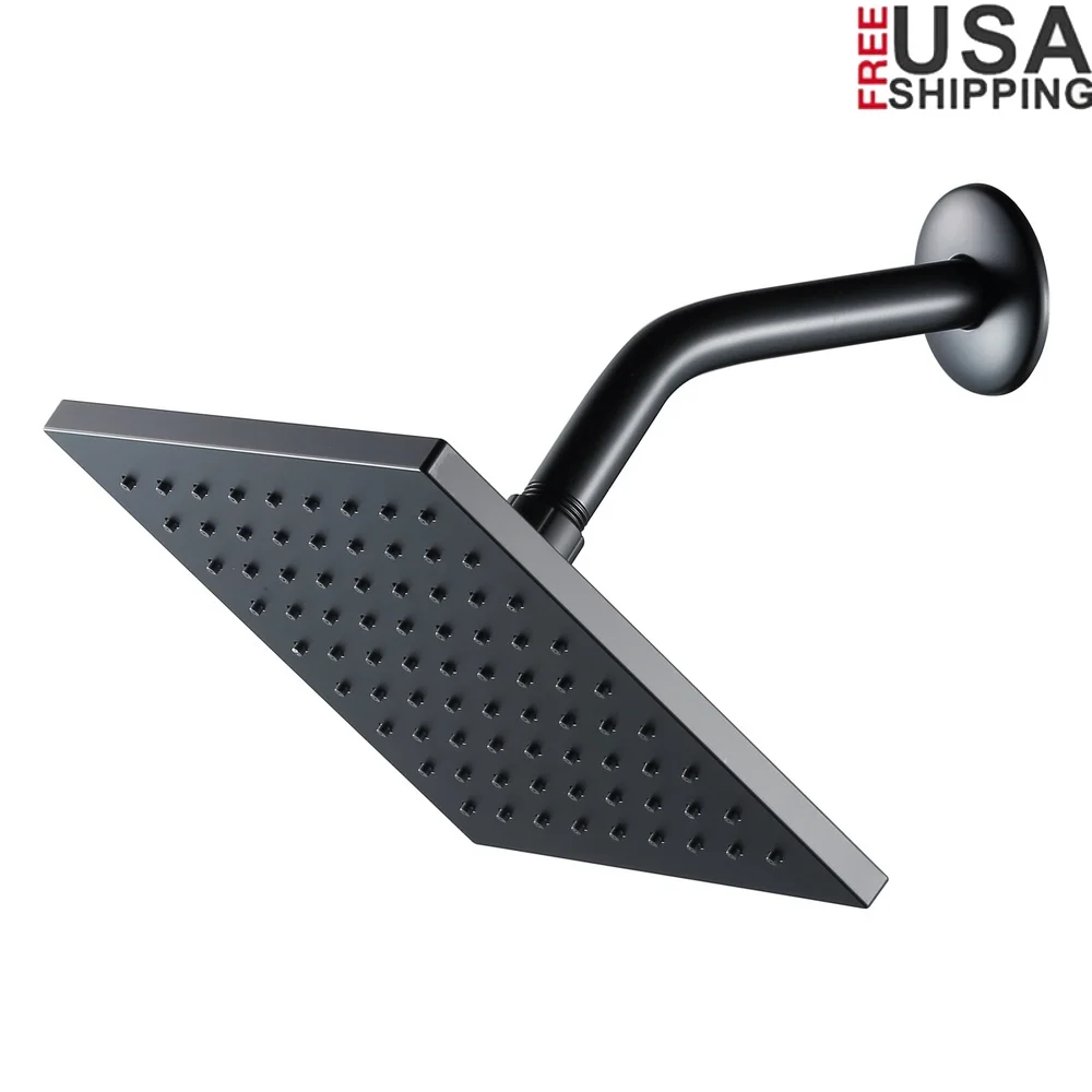 

8-дюймовая квадратная насадка для душа с дождем, регулируемый поворотный разъем высокого давления, легко чистится, обслуживание, бесплатный спа-центр