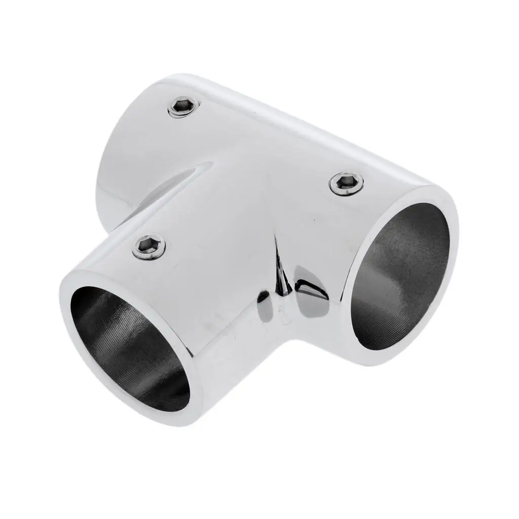 1 inch Yacht Boat Handrail Fittings 3-way 90 Degree Tee - Marine Grade 316 Stainle Steel