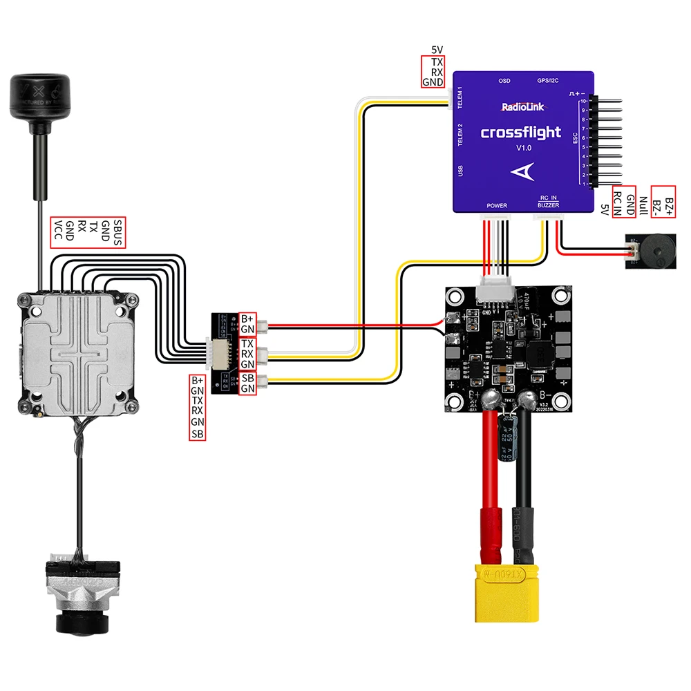 Radiolink DiViT Digital Video Transmission Adapter Board for Radiolink Open-Source PIXHAWK DJI O3 Air CADDXFPV AVATAR V2 Module