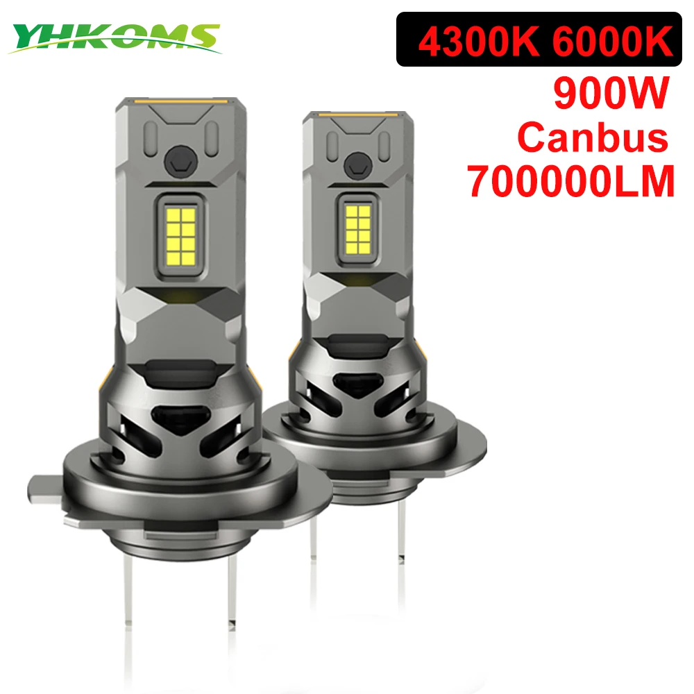 YHKOMS H7 H4 LED Headlight Kit Mini Bulb 900W 700000LM 6000K 4300K CSP for Car Headlamp 12V White Auto Fog Lamps H7 Led Turbo