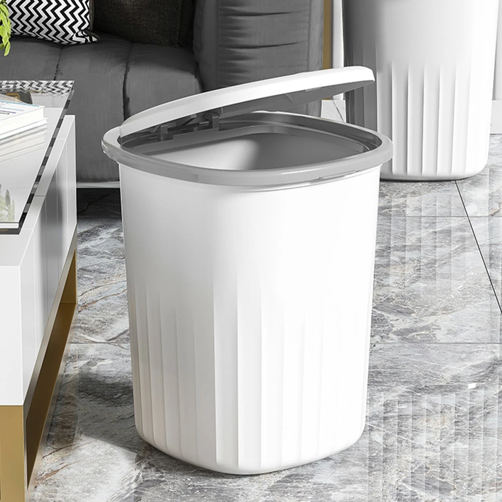 

Trash Can With Lid Plastic Bedroom Bathroom Garbage Bin For Living Room Toilet Kitchen Pp Material Recycling Bin