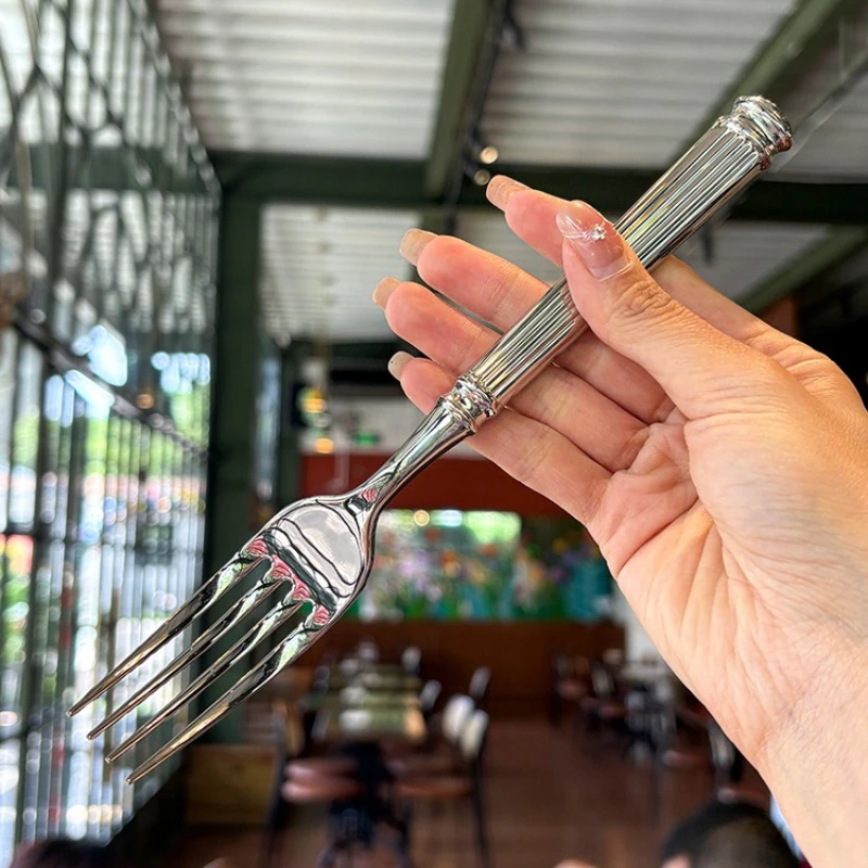1PC Roman Column Shaped Stainless Steel Cutlery Set Steak Knife Dessert Spoon Fork Tableware for Home Luxury Restaurant Use