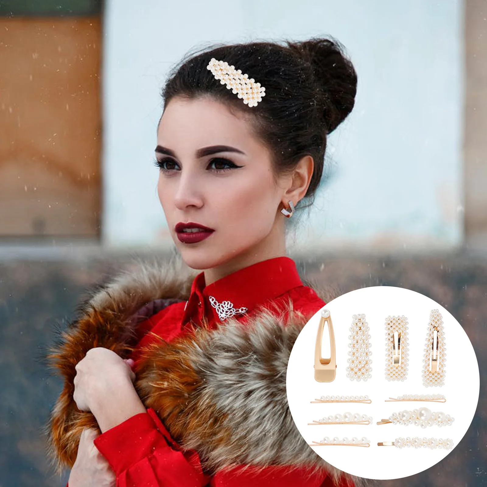 

10Pcs Pearl Hairpin Set Stylish Hair Clip Durable Practical Accessory for Women and Girls Unique Gift Idea Pearl Hairpin