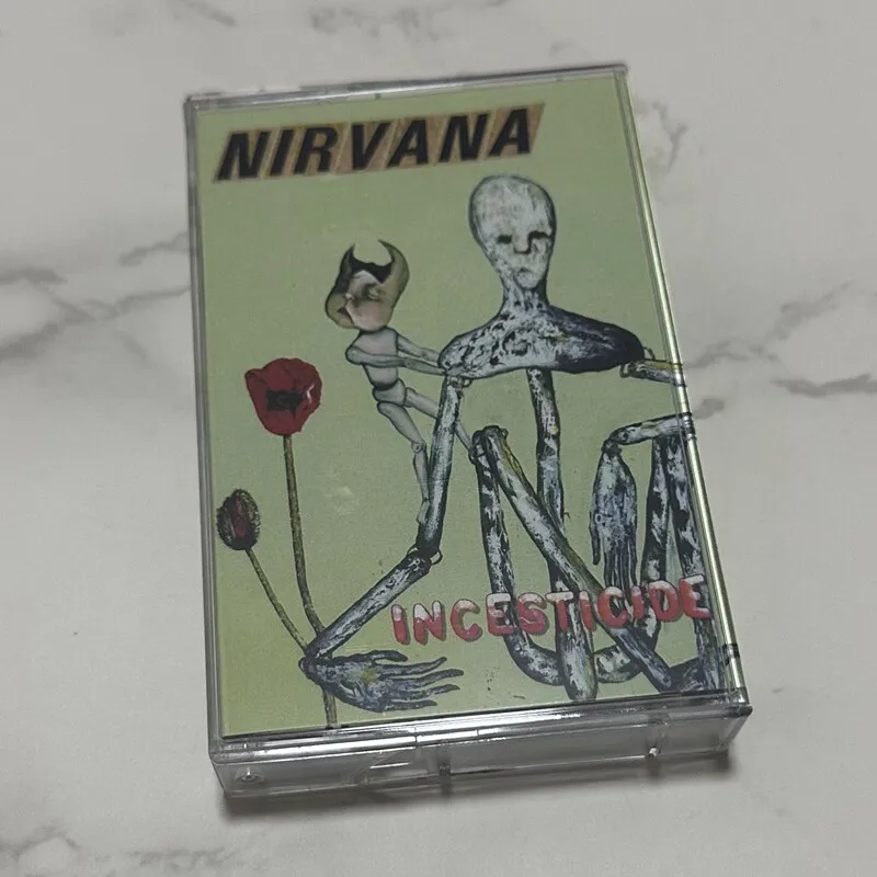 Nirvana Incesticide Grunge Rock Retro Cassette Tape with Lyric Booklet Collectible 90s Audio Cassette
