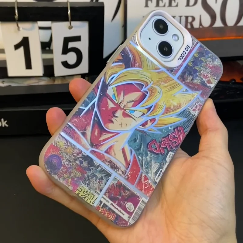 Etui na telefon iPhone 11 12 13 14 15 16 17 Pro Max Plus Air z motywem anime Dragon Ball Z, Son Goku, super Saiyan, odporne na wstrząsy. — zdjęcie produktu 5