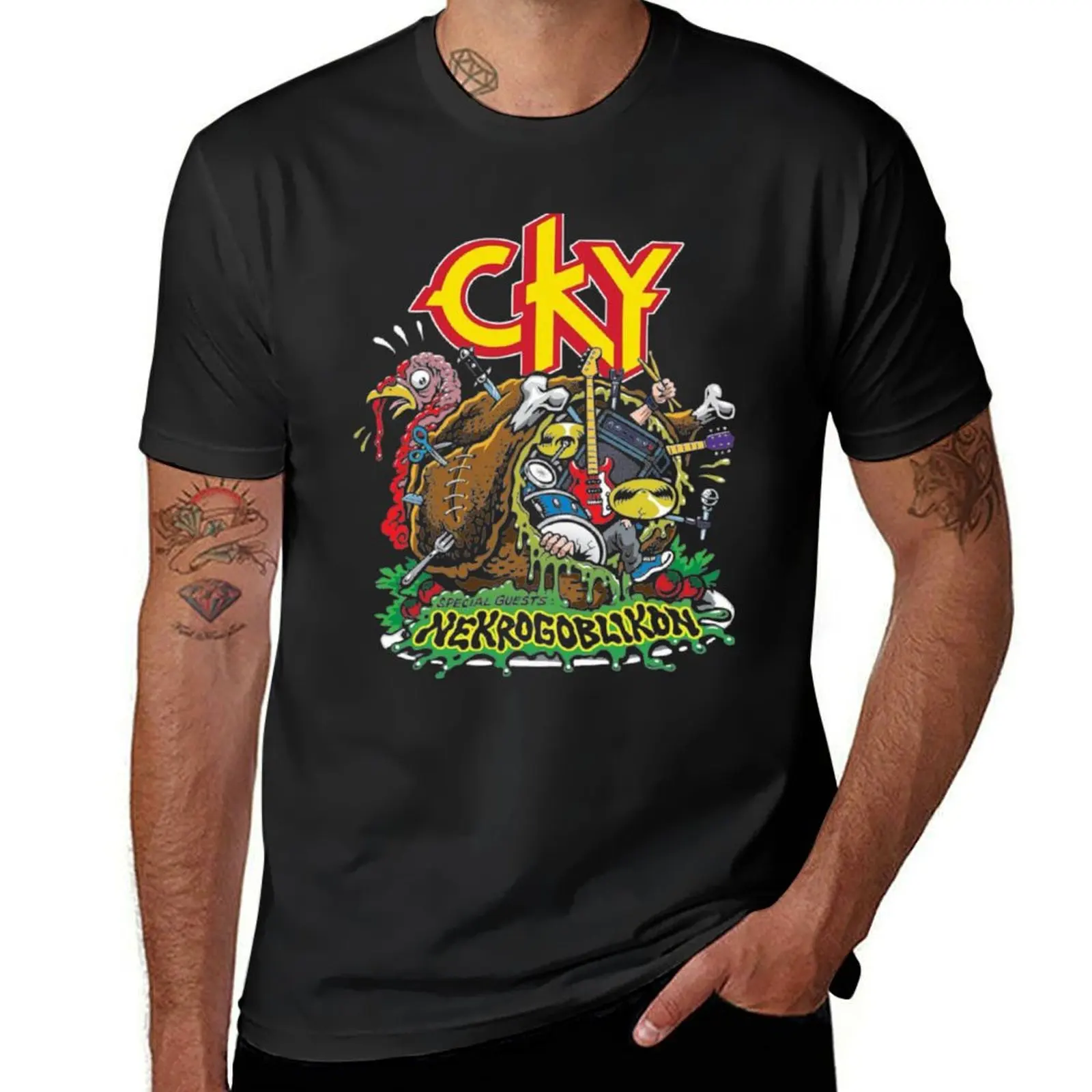 

CKY T-Shirt anime clothes sweat vintage clothes T-shirts for men cotton