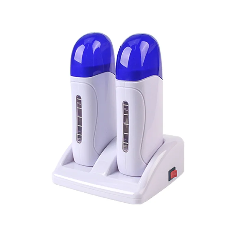 Depilatory Heater Roll On Wax Warmer Refillable Wax Cartridge Wax-melt Machine Skin Care Tool Hair Removal 2 Heaters in 1 Base