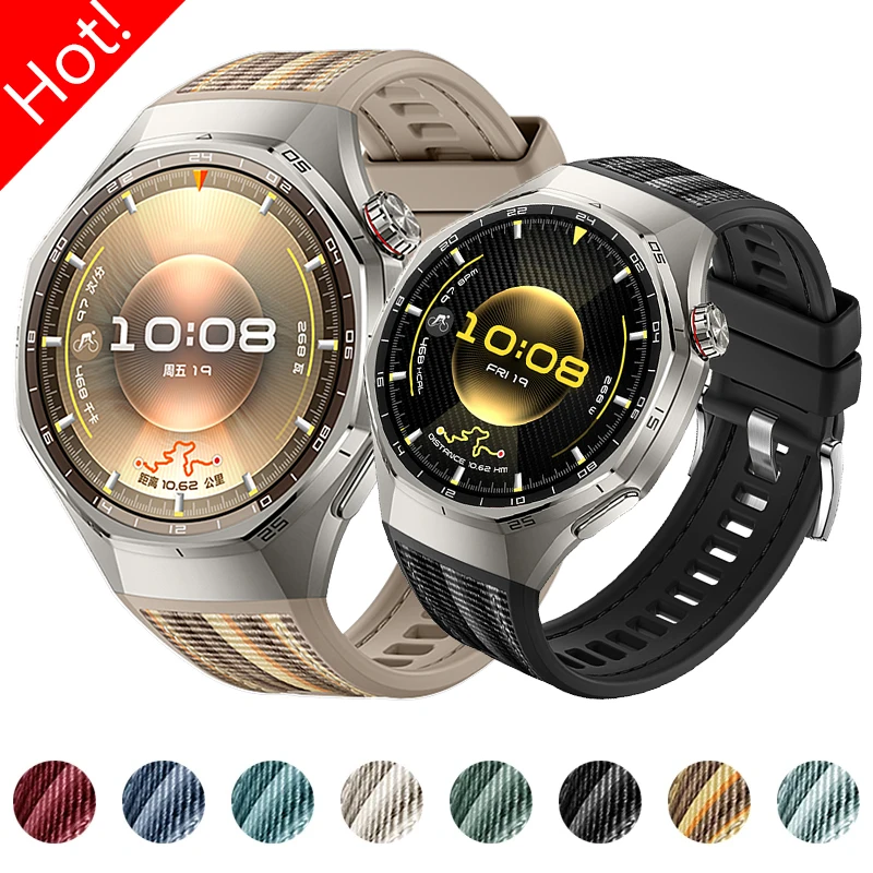 Silicone Nylon Woven Composite Strap for Huawei Watch GT6 Pro Sports Bands Bracelet for For Huawei Watch GT6 Pro 46mm Wristband