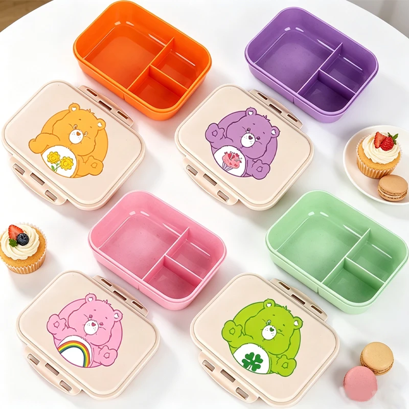 Lonchera Kawaii Care Bears para Niños, Contenedores de Almacenamiento de Alimentos para la Escuela, Lonchera Bento para Niñas, para Picnic al Aire Libre, para Mujeres, para la Oficina, Regalo