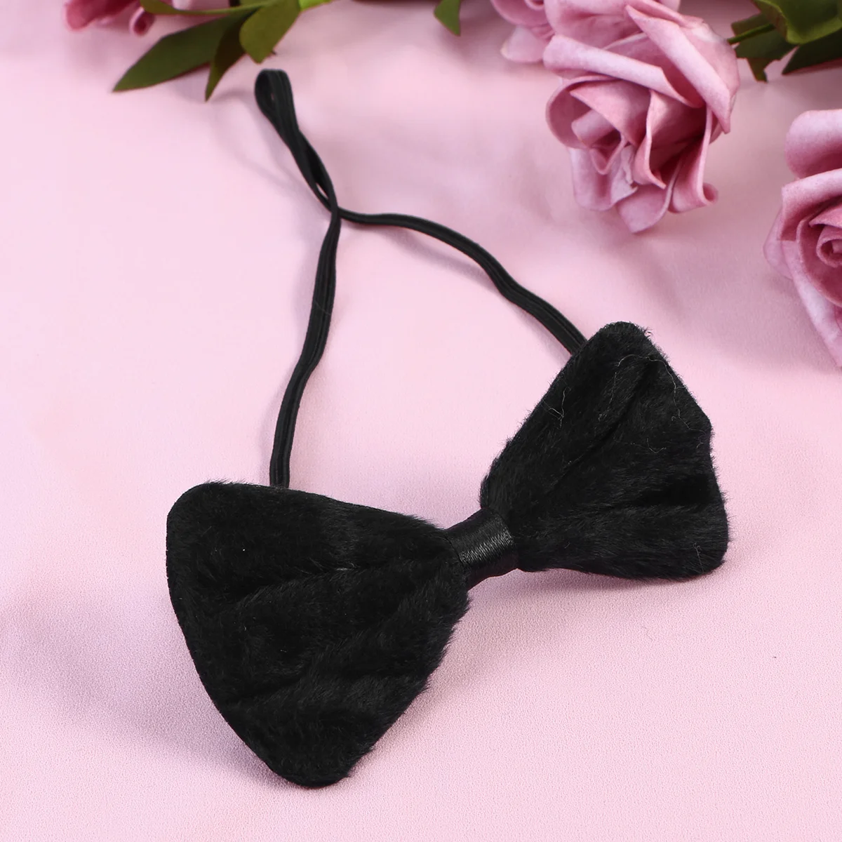 Conjunto de 3 uds de diadema con orejas de gato para niños, pajaritas y cola, disfraz de Cosplay para fiesta (negro y rosado), conjunto de cosplay de gato