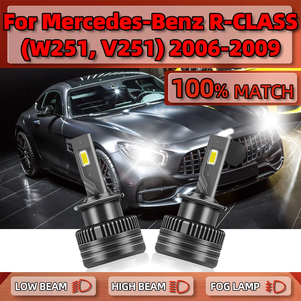 

2PCS Car LED Headlight Bulbs 25000LM D2S HID Xenon Lamps 12V 6000K For Mercedes-Benz R-CLASS (W251, V251) 2006 2007 2008 2009