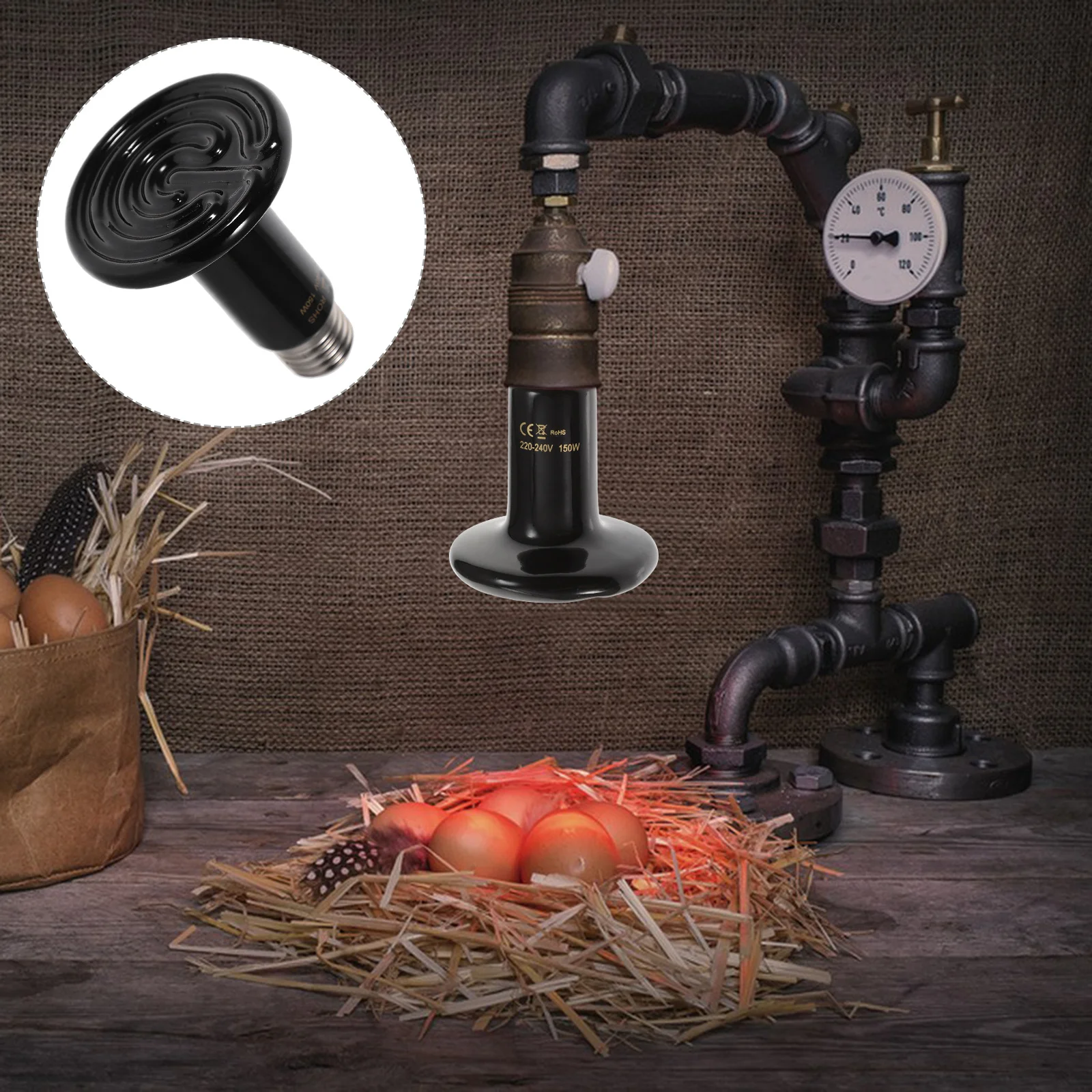 

1Pcs Heating Emitter Bulb for Reptile Terrarium Heat Saving Ceramic Lamp with Anti Crack High Humidity