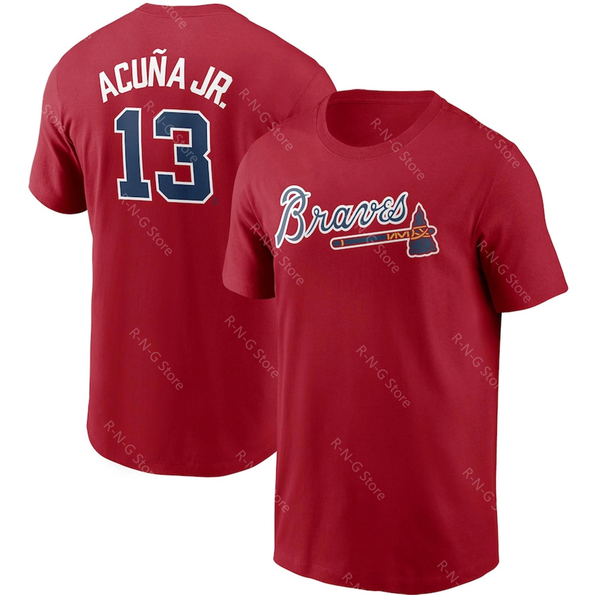 Summer 2024MLB New Arrive Style Print T-Shirt Man Women Daily Travel Cotton Comfort Baseball Tee Braves Acuna Short-Sleeved Top