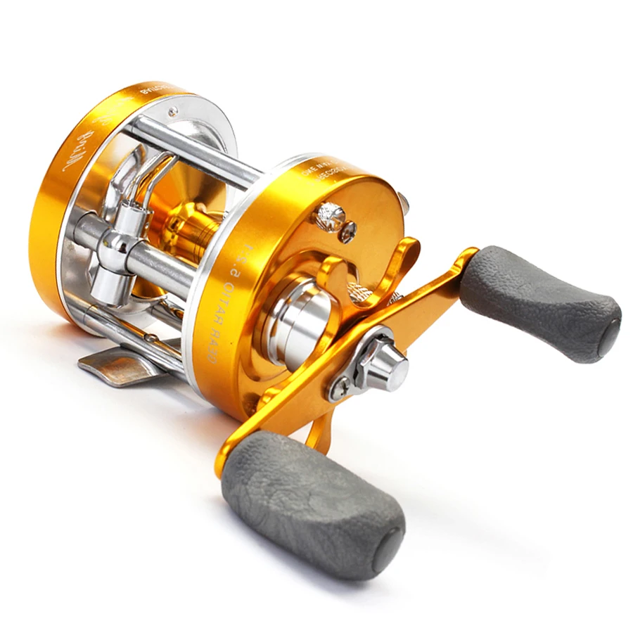 CL40 All Metal Baitcasting Fishing Reel 5.2:1 Left/Right Hand Centrifugal Brake For Small Lures Double Brake Golden