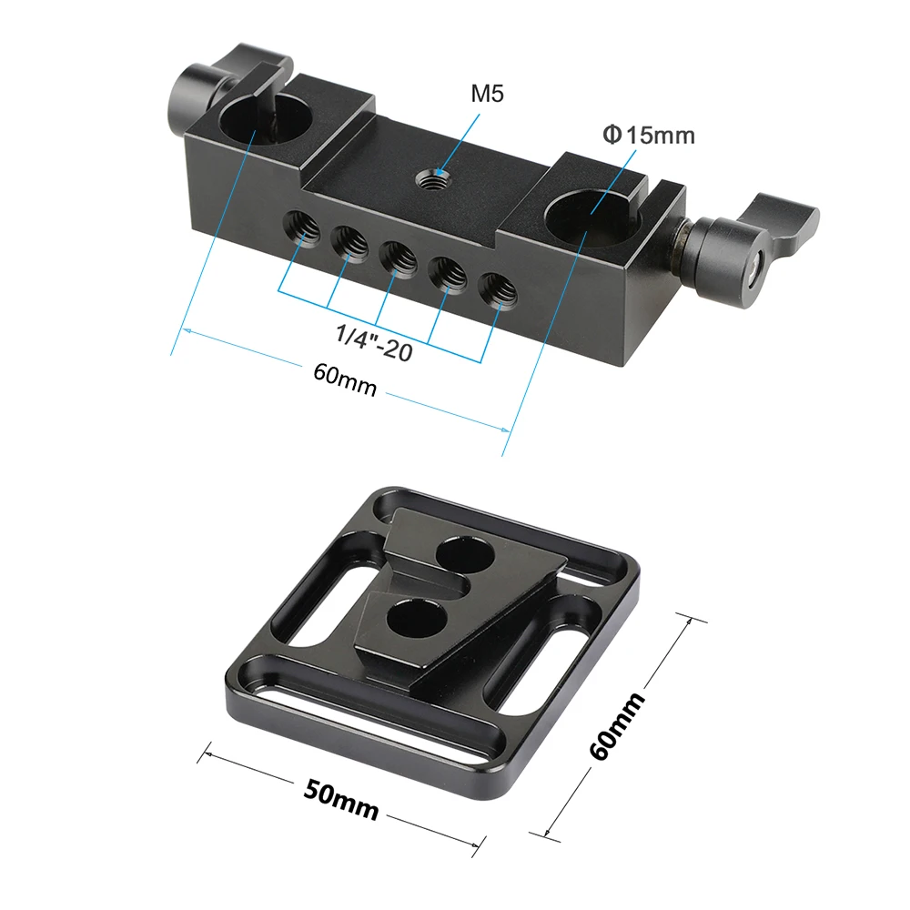 HDRIG быстросъемная V-образная Монтажная пластина аккумулятора с 15 мм двойным стержнем зажимные адаптеры для DSLR-камер Blackmagic URSA Mini DJI