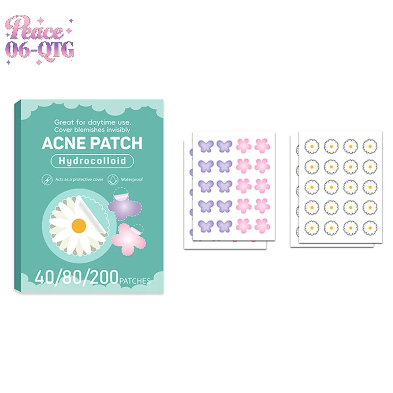 

Новая горячая распродажа, 40/80/200 шт., цветок для ухода за кожей лица, акне, прыщи, пластырь, невидимый, профессиональное исцеление