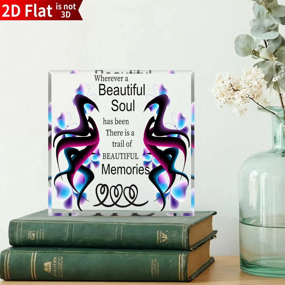 Friendship Gift Acrylic Square Plaque 2D Flat for Soulmate Christmas Birthday