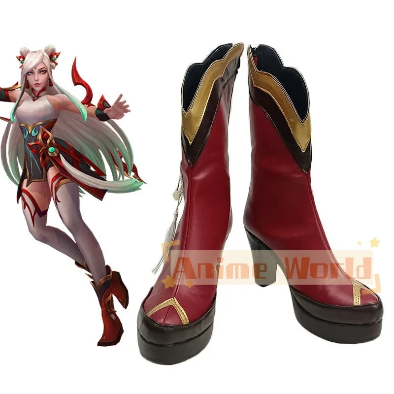 Mythmaker Irelia cosplay zapatos Halloween carnaval botas hechas a medida