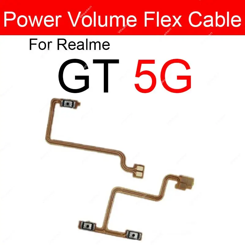 Power Volume Buttons Flex Cable For Realme GT GT Neo 2 2T GT Master Explorer 4G 5G Power Volume Side Keys Ribbon Parts