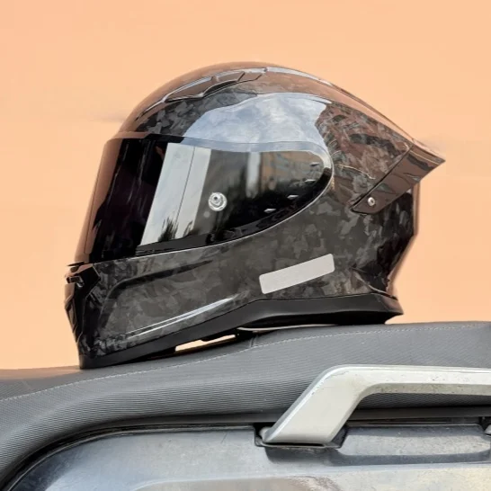 Factory Direct Forge Finish & Black Carbon Fiber Helmet - 3C&DOT Certified &  Ready