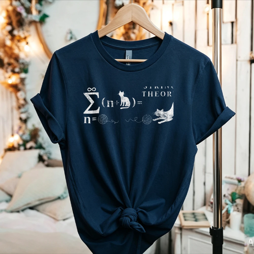 Schrodinger's Cat Math Equation Funny Graphic T-Shirt Physics Science Cat Theory Unisex Casual Nerd Geek Scientist Cotton Tees