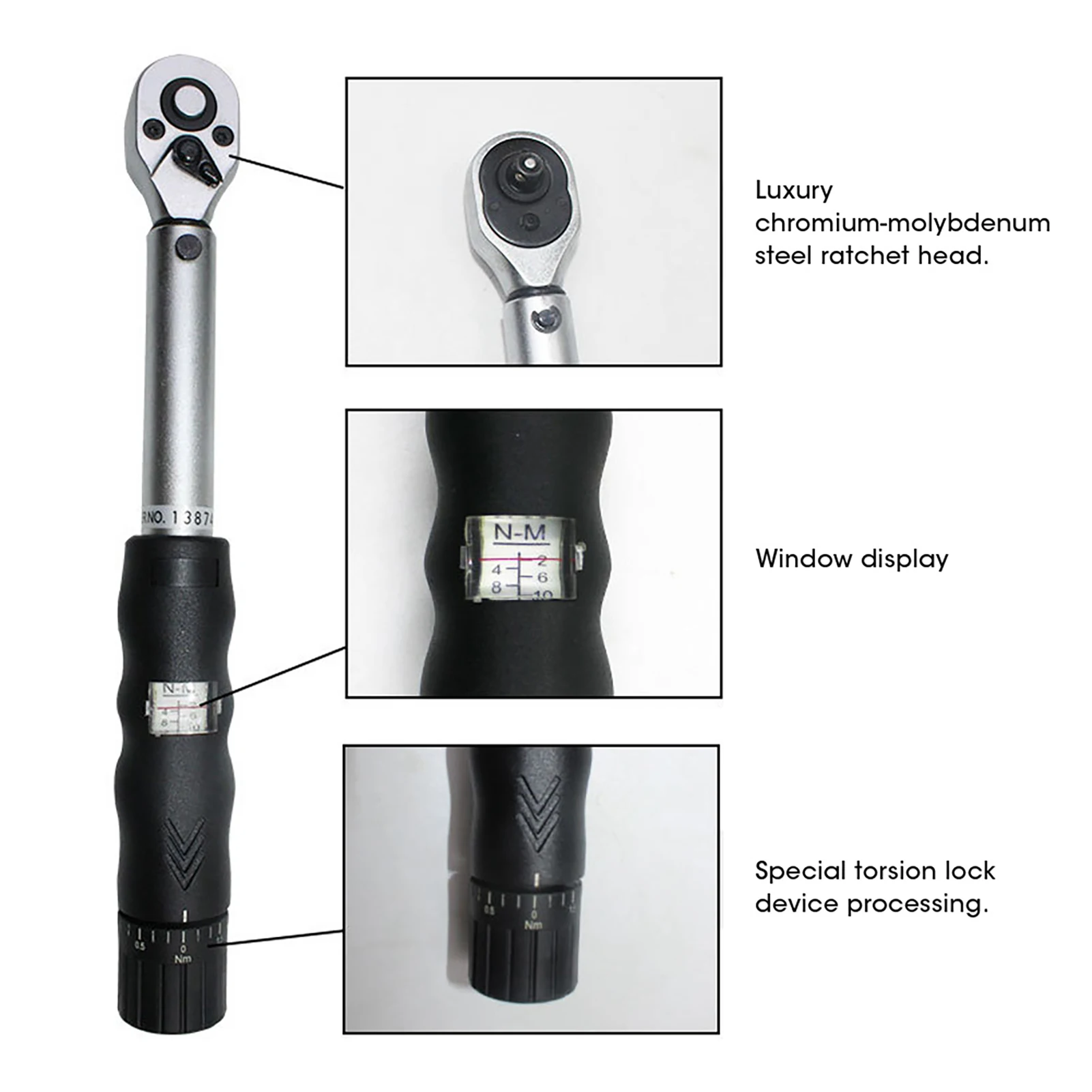10Pcs 1/4in Preset Adjustable Torque Wrench Set, 2-14NM High Precision Spanner For Bicycle And Automobile Servicing